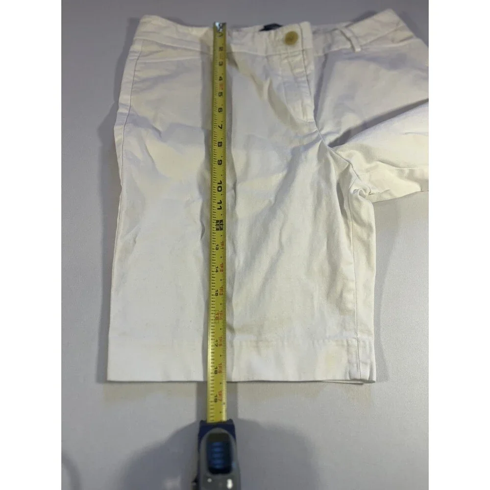 Talbots Perfect Shorts Womens 10 Petite White Cotton Stretch Casual 9" Inseam - Picture 8 of 13